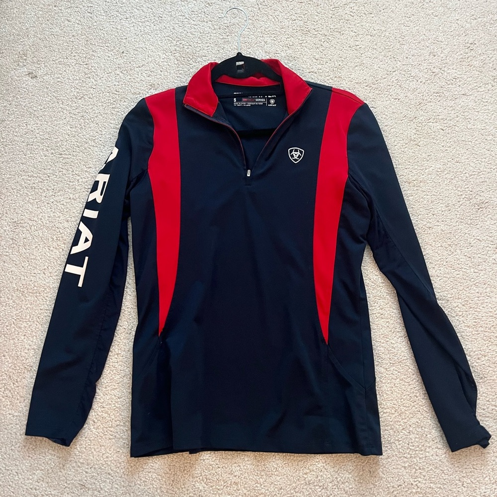 Ariat Navy and Red Long Sleeve Shirt
